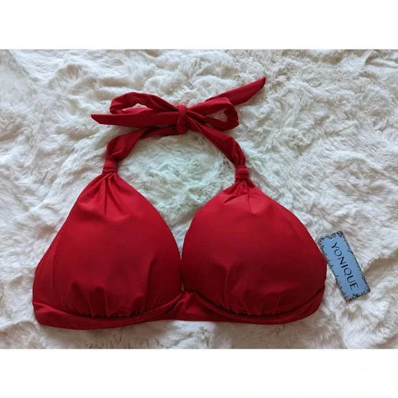 Halter Top Padded Swimsuit Top Bathing Suit Size XL - Picture 7 of 9